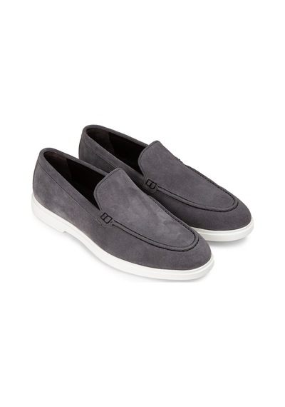 Deery Hakiki Süet Gri Erkek Loafer Ayakkabı - 01957mgrıe01 Gri