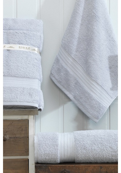 Eponj Home 2li Banyo Havlu Seti 90x160cm +50x90cm Ds A.gri A.gri