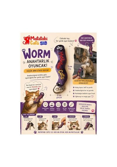 Anahtarlık Worm Çok Renkli
