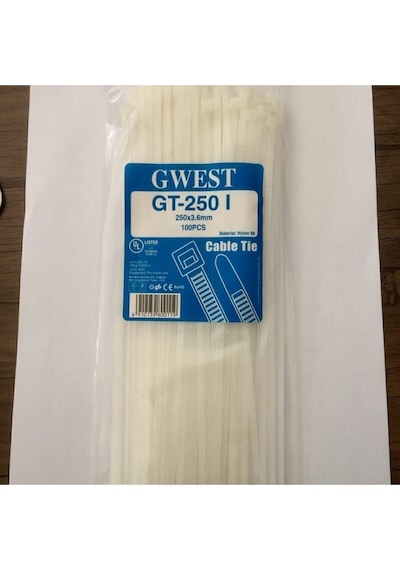 Kablo Bağı Plastik 100 Adet Cırt Kelepçe 250x3,6
