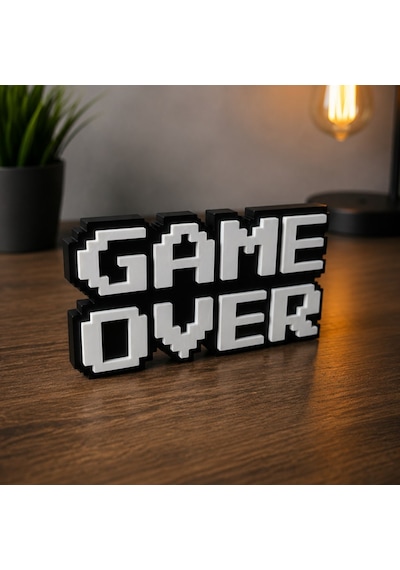 Oyuncu Odası Game Over Biblo, Gamer Masa Üstü Süs, 3d Baskı Dekoratif Obje