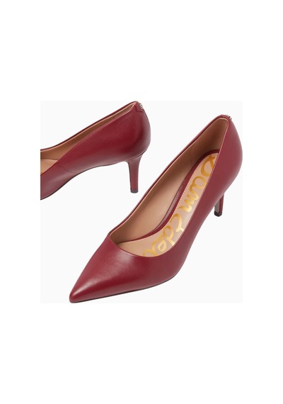 Sam Edelman Vienna 70 Bordo Deri Orta Topuklu Sivri Burun Kadın Pump Topuklu Ayakkabı