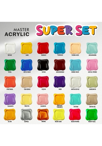 Rich Mastermix 30x60ml Supermix Akrilik Boya Seti / 19847 Diğer