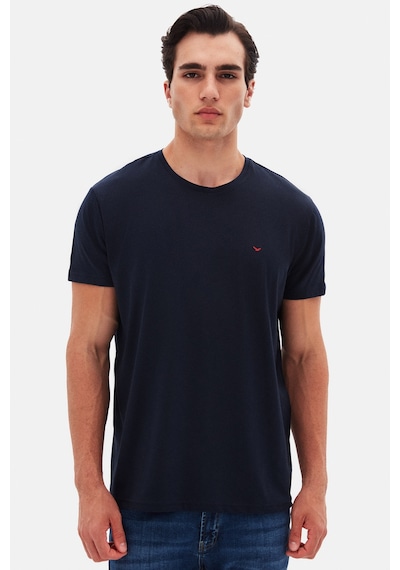 D's Damat Ds Damat Regular Fit Lacivert Düz Nakışlı %100 Pamuk T-shirt 4hc140632006m Lacivert
