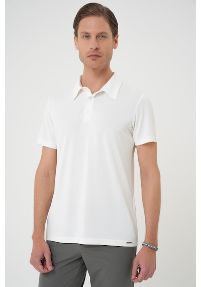 Efor Comfort Fit Polo Yaka Modal Karışım Kısa Kol Casual Ekru Tişört Ts 903 Ekru