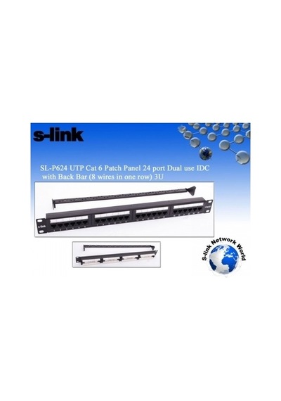 S-Link 24 Port Utp Cat6 Patch Panel Sl-F624