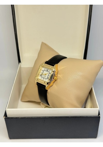 Savior Collection Vivaldi Gold Beyaz Saat Siyah Deri Kordon
