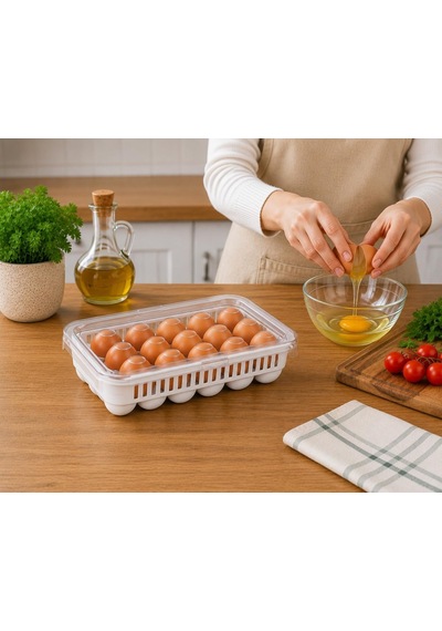 15 Gözlü Kilitli Yumurta Saklama Kabı Plastik Yumurta Taşıma Kutusu Kapaklı Şeffaf Buzdolabı Düzenleyici Bpa Free 15'li Yumurta Organizeri Çok Renkli