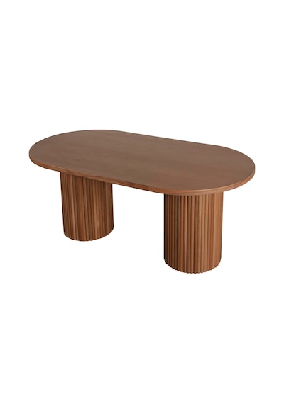 Sierra İskandinav Oval Ahşap Bohem Masa 90x180 Ceviz Ayak - Ceviz Üst