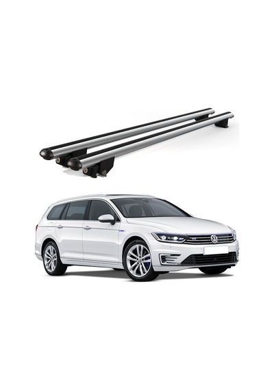 Kanca Volkswagen Passat B8 Alltrack 2015 Vesonrası Uyumlu Gri Kilitli Ara Atkı 120cm Port Bagaj Tavan Barı