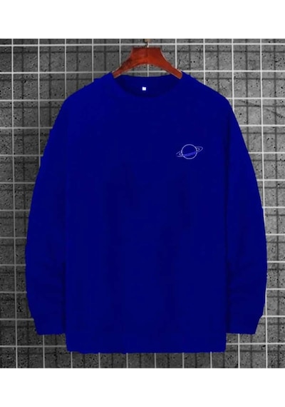 Kozia Outdoors Oyaka Baskılı Unisex Oversize Sweatshirt Saks Mavi