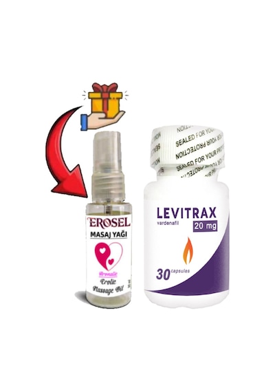 Levitrax Erkeklerin Performansına Özel 30lu Kapsüller + Erosel Erotikmasaj Yağı Hediye