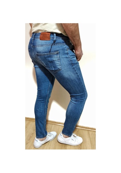 Çello Mello Erkek Mavi Kot Kaliteli Likralı Pantolon Mavi Mavi
