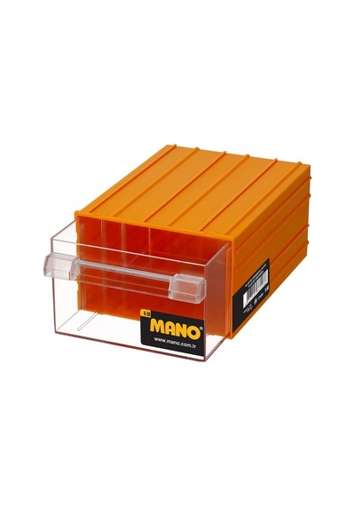 Mano K-50 Plastik Çekmeceli Kutu - Sarı, 140 X 230 X 98mm Çok Renkli
