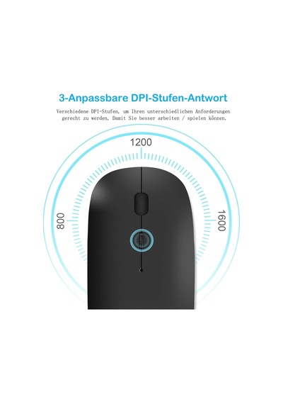 Kablosuz Mouse, 2.4g Şarj Edilebilir Akıllı İnce Mouse, Usb Alıcılı, Yüksek Dpı, Siyah Genel