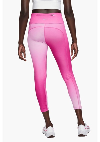Nike Fast Normal Belli 7/8 Renk Geçişli Cepli Kadın Koşu Tayt Pembe
