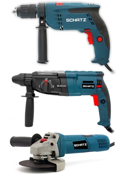 Schatz Profesyonel Elektrikli 3'lü Set Matkap,taşlama,kırıcı Delici Hilti