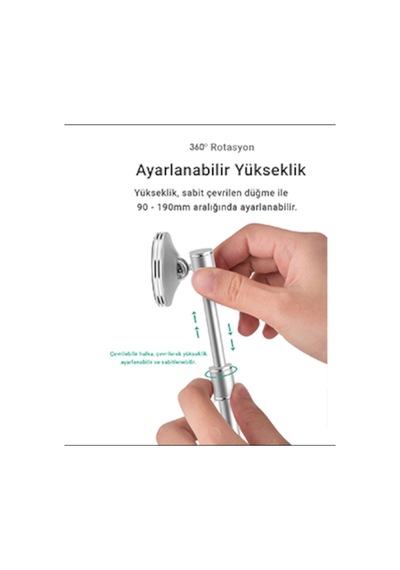 Mühlen Ph058 Ayarlanabilir Ergonomik Manyetik Telefon Standı Silver