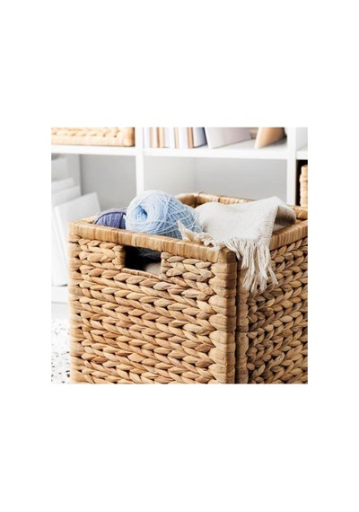 Labbsal Doğal Sepet, Su Sümbülü 32x34x32 Cm Rattan Düzenleme Sepet-kutu El Örgüsü