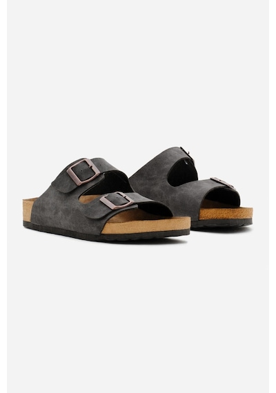 Tonny Black Poli Taban Çift Tokalı Ayarlamalı Unisex Füme Terlik Tbacr928 Füme
