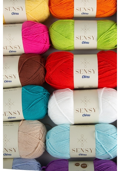 Sensy Chino El Örgü İpi Kazak Bluz Yelek Hırka İpi Tunik Amigurumi İp Siyah 100 Gr - 330 M