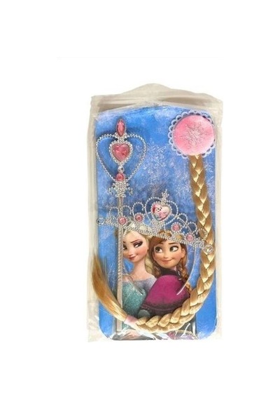 Prenses Elsa Pembe Renk Taç & Asa & Saç 3'lü Set Pembe