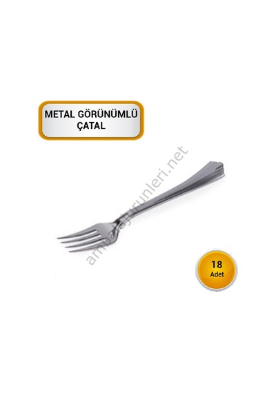Metal Görünümlü Çatal 18 Adet