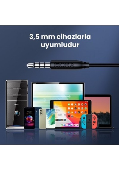 Aut122 3.5mm Kulak Içi Kablolu Kulaklık A369 Derin Bas Ve Net Ses Kalitesi Mikrofonlu - Siyah Çok Fonksiyonlu