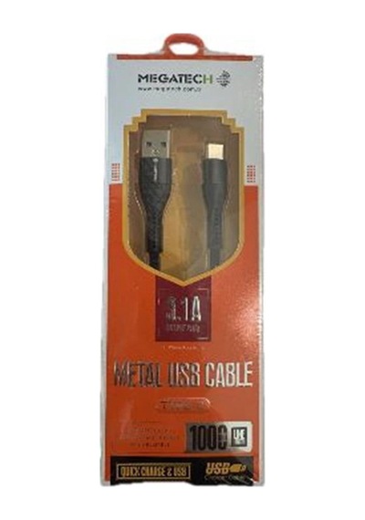 Megatech 3.1a A Örgülü Serisi Usb To Type-c 1mt Data Kablosu Siyah Kdo