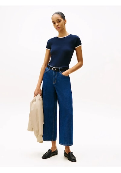 Tommy Hilfiger Contrast Rınger Tee Kadın Lacivert T-shirt