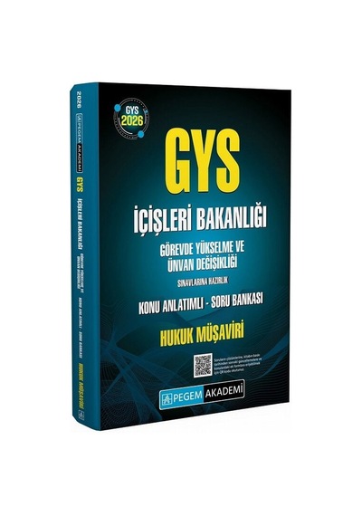 Pegem 2026 Gys İçişleri Bakanlığı Hukuk Müşaviri Konu Anlatımlı Soru Bankası Görevde Yükselme Pegem Akademi Yayınları