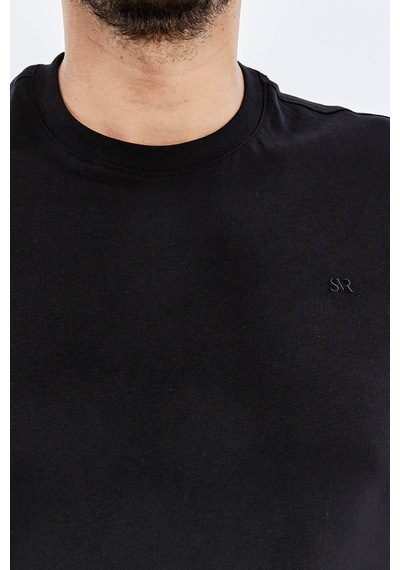 Süvari O Yaka Regular Siyah Erkek T-shirt Ts1014000475