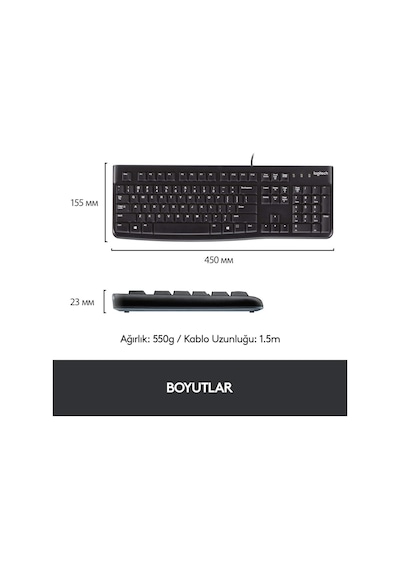 Logitech MK120 SET Q TR SIYAH Klavye 920-002560