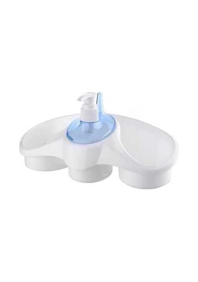Ergonomik Oval Deterjan Hazneli Sıvı Sabunluklu Süngerlik Asorti