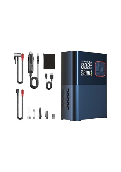 6000mah Led Işıklı Çantalı Powerbank Özellikli Şarjlı Ve Kablolu Dc12v Araç Motor Bisiklet Top Lastik Şişirme Hava Kompresörü 130w