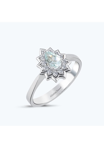 Altınbaş Pırlanta Mavi Topaz Damla Yüzük Pnf014dskt-14k