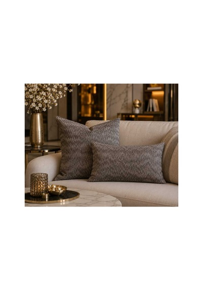 Valeron 2 Li Dekoratif Kırlent Kılıfı Seti 50x50 & 30x50 Gri