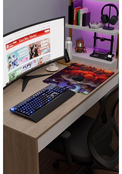 Five Nights At Freddy's Dikişli Kauçuk Oyuncu Mousepad V5 - 48x40 Xl Gaming Mouse Pad