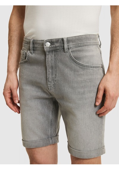 Cacharel Gri Regular Fit Jean Bermuda Şort Denim