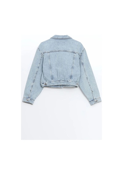 LC Waikiki Lcw Vision İndigo Gömlek Yaka Oversize Crop Kadın Jean Ceket Lıght Indıgo Rod LC Waikiki Lcw Vision İndigo Gömlek Yaka Oversize Crop Kadın Jean Ceket Lıght Indıgo Rod