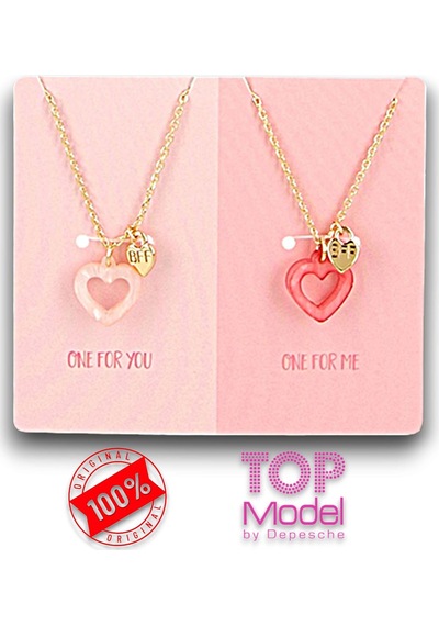 Top Model 2'li Kolye Takı Seti Pembe
