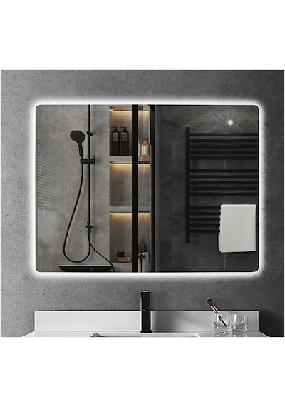 60X70 CM Ledli Ayna Banyo Aynası Dekoratif Ayna Boy Ayna Salon Du