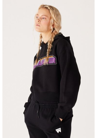 Wrangler Regular Fit Normal Kesim Siyah Kadın Kapüşonlu Sweatshirt W232302001 Siyah