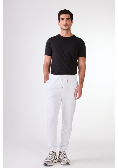 Dufy Beyaz Bisiklet Yaka Regular Fit Erkek Sweatshirt Beyaz