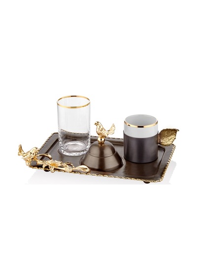Decorium Ars 6017 Üç Gözlü Dikd.Kahve Servis 21X14Cm