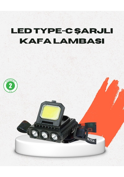 Usb Şarjlı Kafa Feneri 800 Lumen Ayarlanabilir Cob Ve Xpe Led