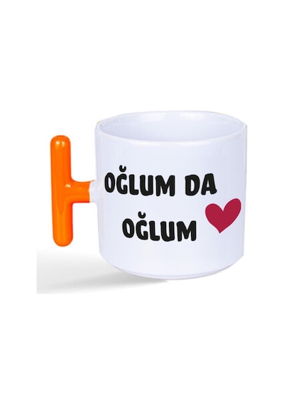 Oğlum Da Oğlum Baskılı Turuncu Kulplu T Kupa