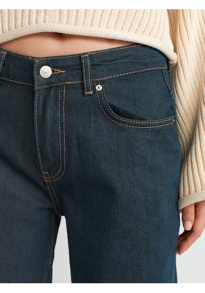 Dilvin 71763 Paçası Kıvrık Tintli Denim Pantolon Tint