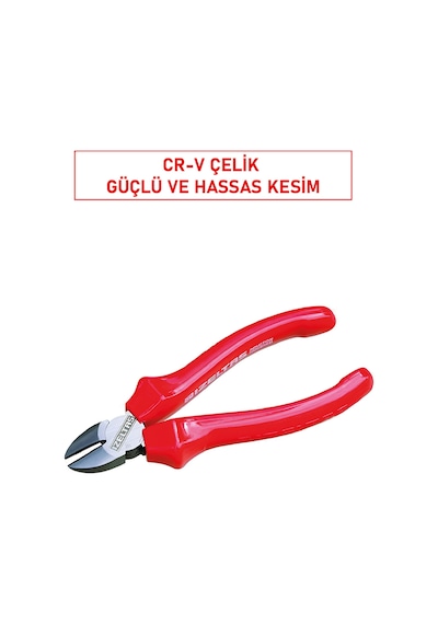 Yan Keski Opak Seri 180 Mm Krom Vanadyum Çelik Ergonomik Saplı Profesyonel Pense