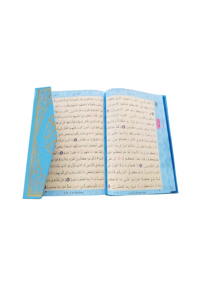 Kuranı Kerim Renkli Gül Desenli Pembe Cilt Sesli-Rahle Boy- Haktan Yayınları